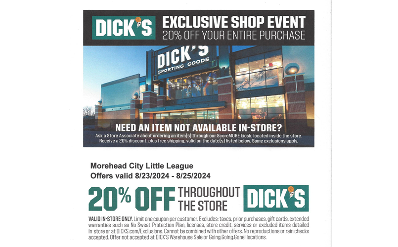 DICK'S Sporting Goods Shop Event Aug 23-25, 2024